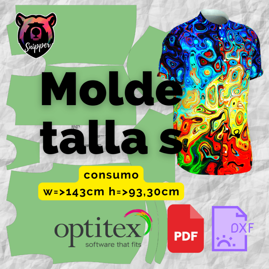 MOLDE DE CAMISA TALLA S poster PDF DXF OPTITEX