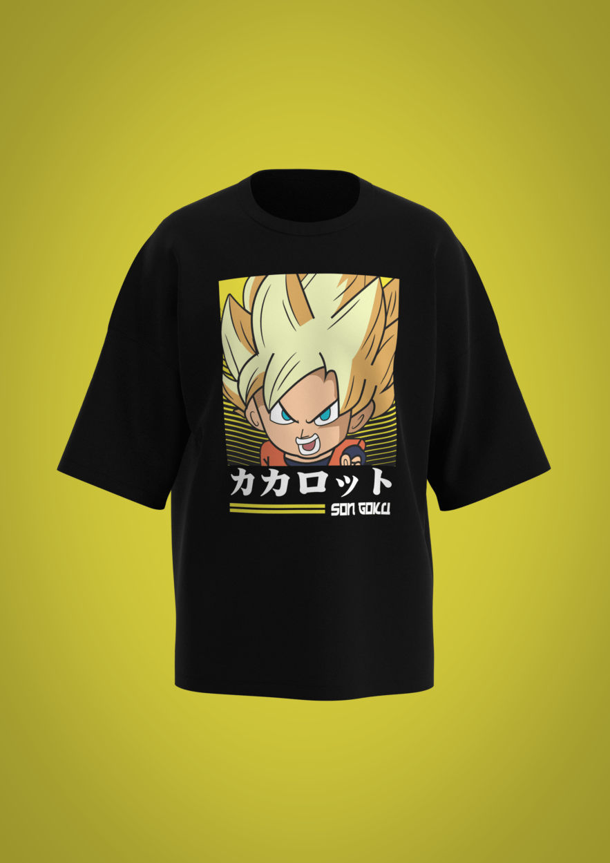 Moldes de camisetas oversize con diseño de SON GOKU