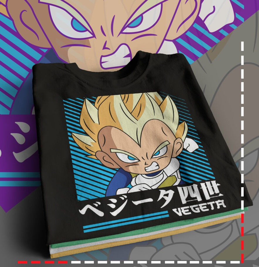 Moldes de camiseta oversize con diseño de VEGETA para sublimación