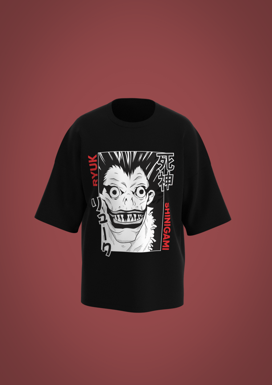 Moldes Camiseta OVERSIZE con Diseños de RYUK-SHINIGAMI - DEATH NOTE para sublimación