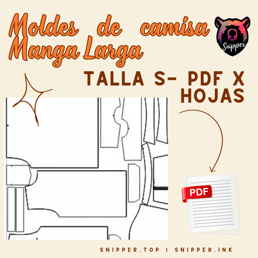 MOLDE DE CAMISA MANGA LARGA TALLA S -PDF X HOJAS