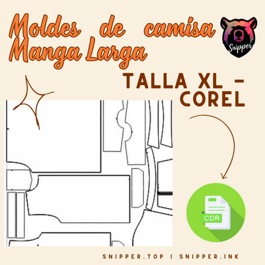 MOLDE DE CAMISA MANGA LARGA TALLA XL -COREL