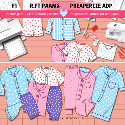 Moldes y Patrones de Pijamas para Sublimación | PDF y CorelDraw | Imprime, Corta, Cose-Más de 90
