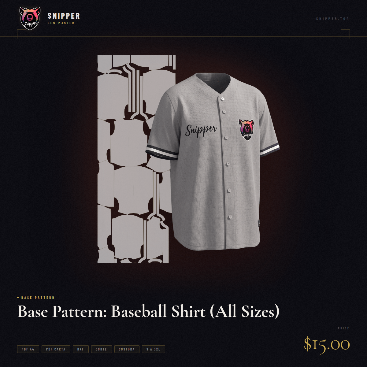 base pattern baseball shirt