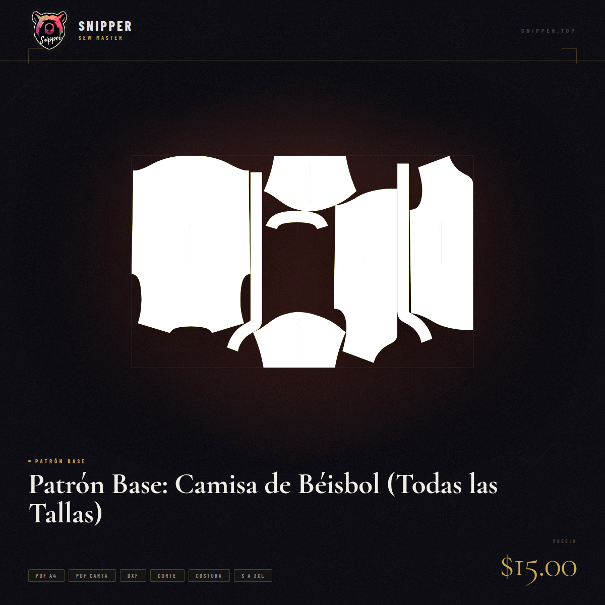 patrón base camisa béisbol 3