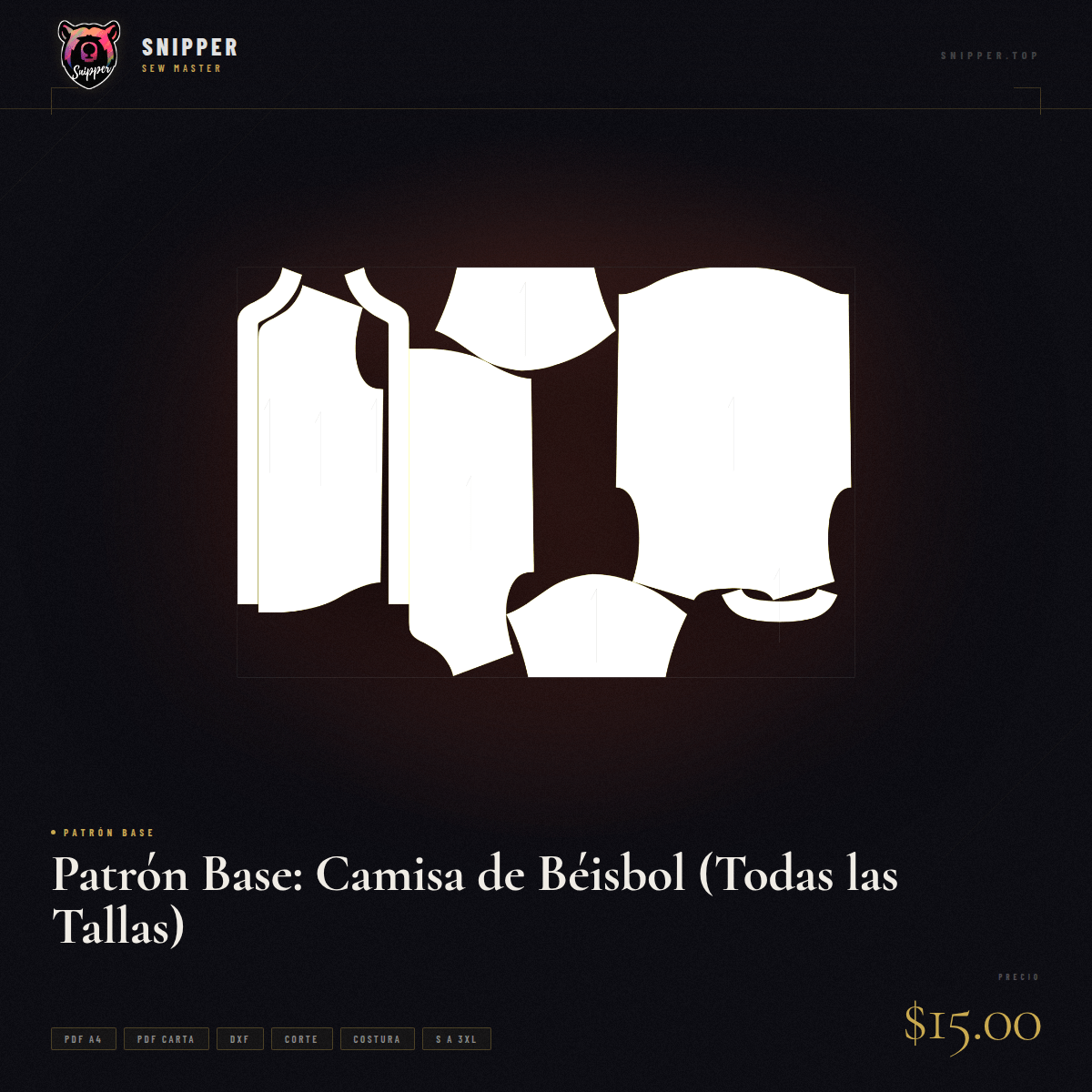 patrón base camisa béisbol 5