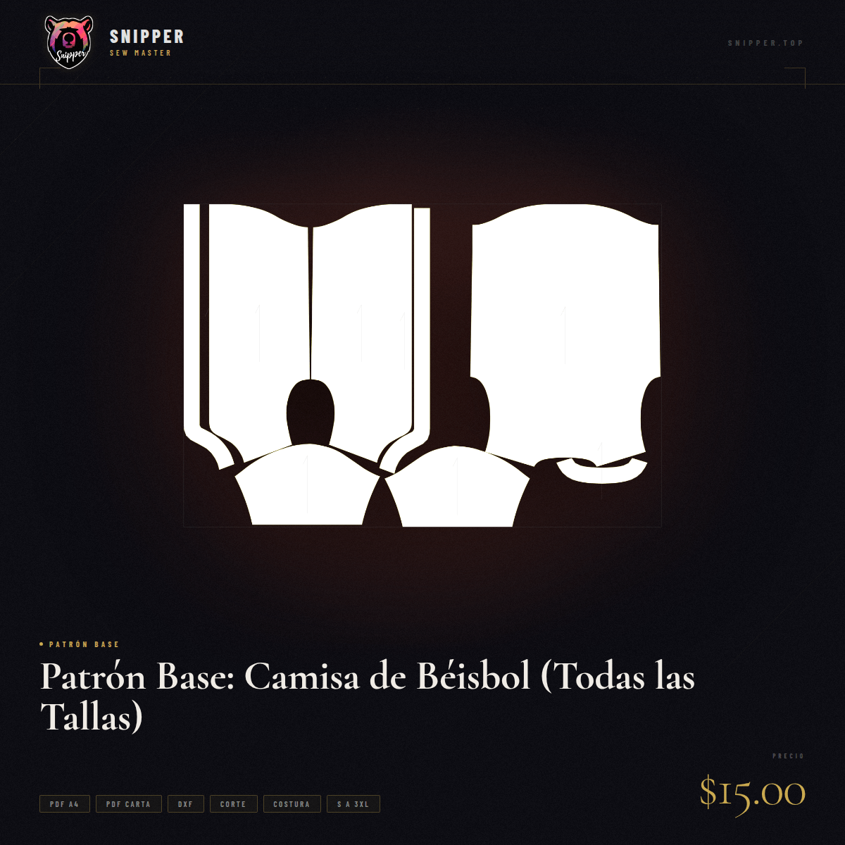 patrón base camisa béisbol 6