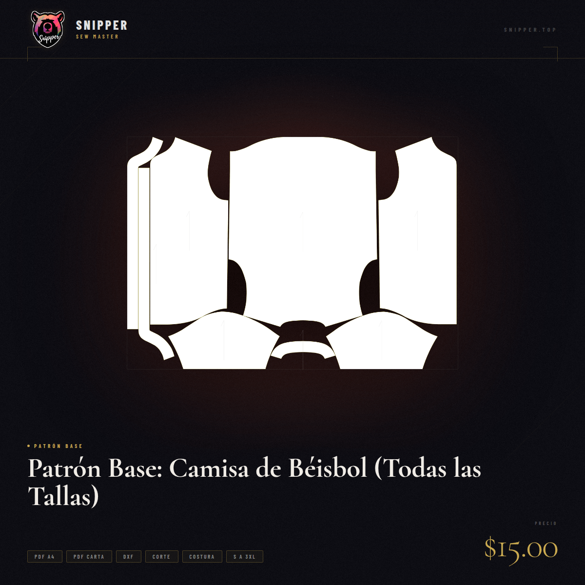 patrón base camisa béisbol 8
