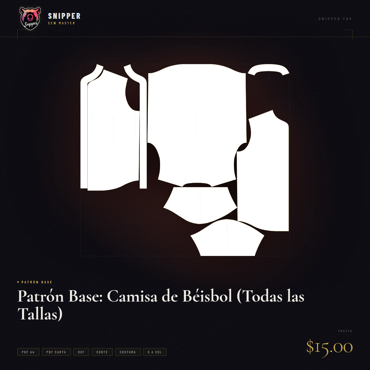 patrón base camisa béisbol 9