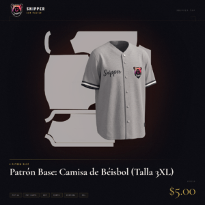 patrón base camisa béisbol talla 3xl