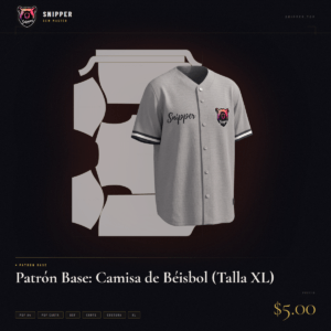 patrón base camisa béisbol talla xl