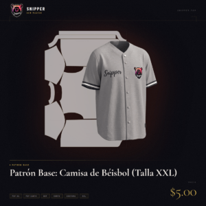 patrón base camisa béisbol talla xxl