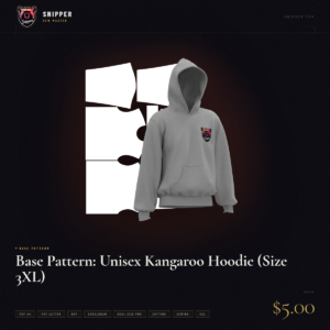 kangaroo hoodie base pattern size 3xl