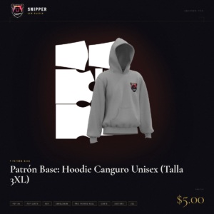 patrón base hoodie canguro talla 3xl