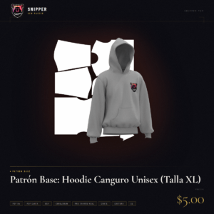 patrón base hoodie canguro talla xl