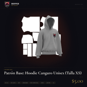 patrón base hoodie canguro talla xs